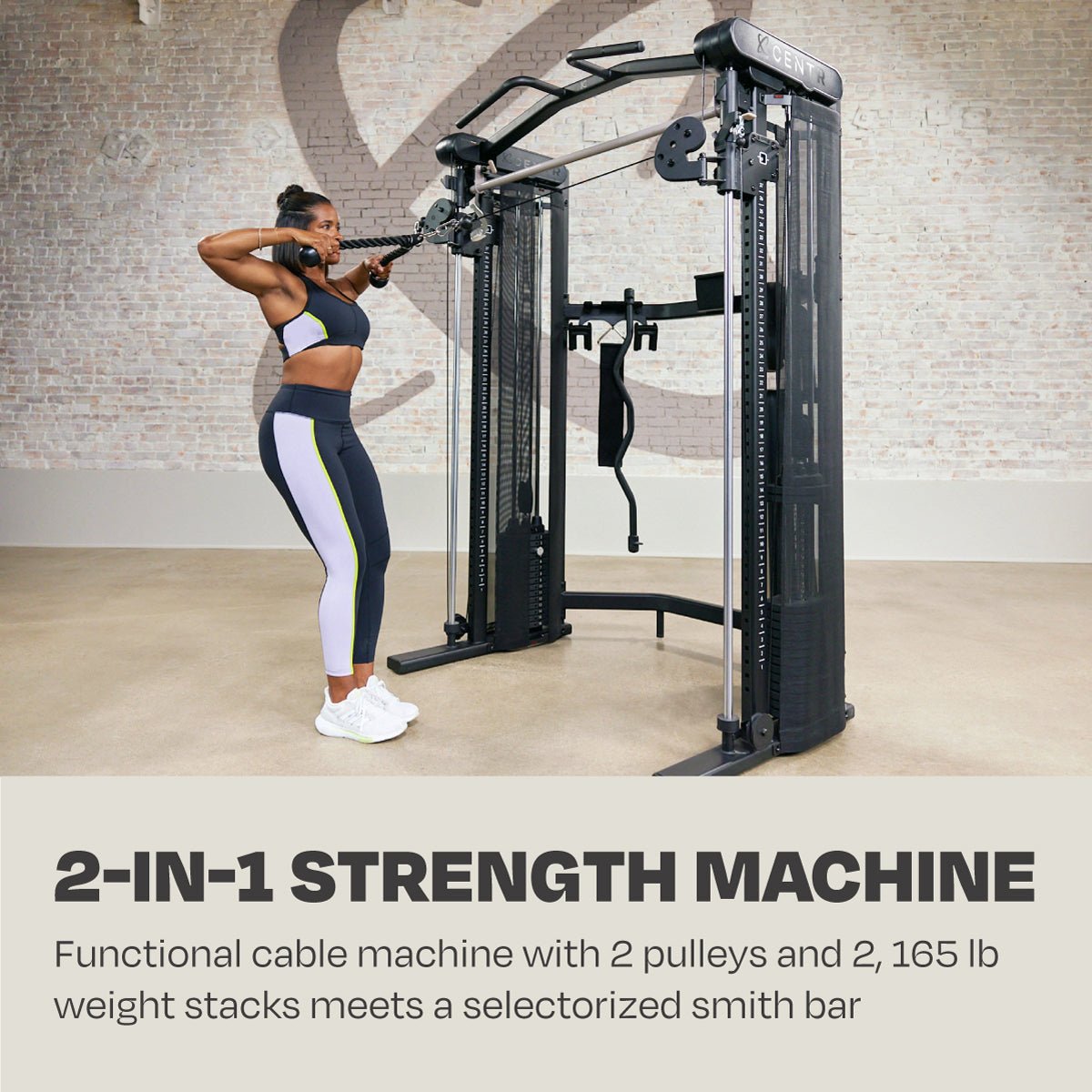 Centr 3 Home Gym Functional Trainer with Selectorized Smith Bar
