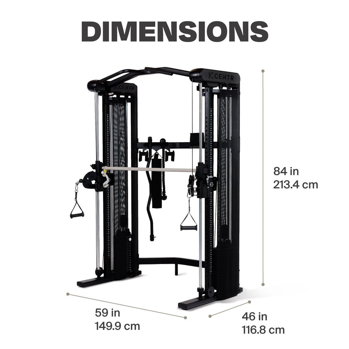 Centr 3 Home Gym Functional Trainer with Selectorized Smith Bar