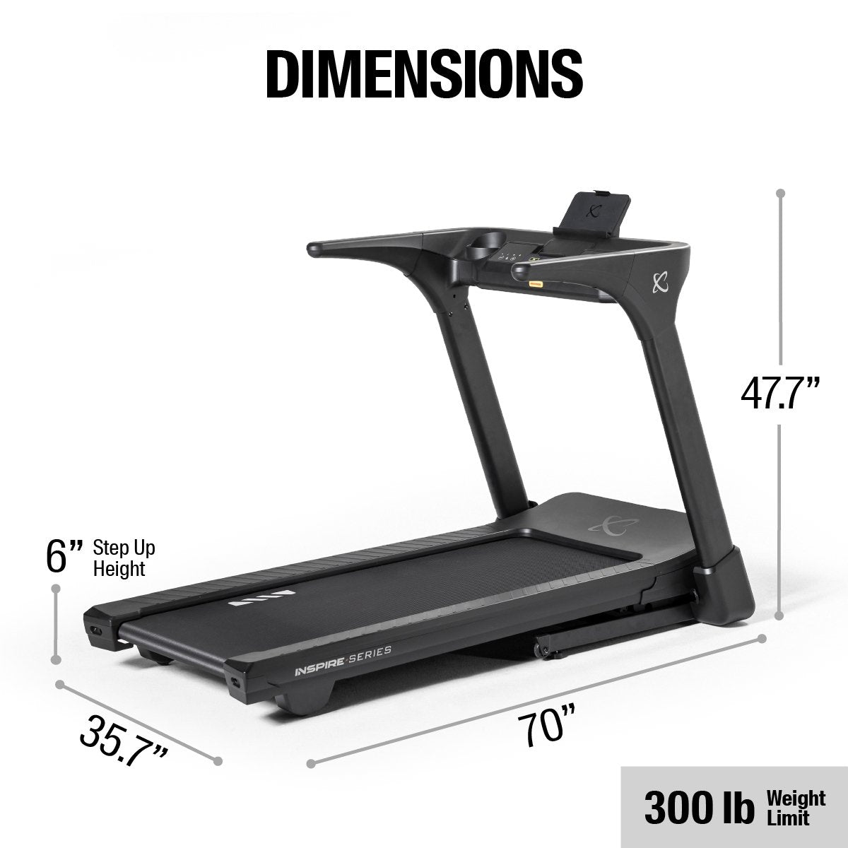 Inspire Series T4 Folding Treadmill