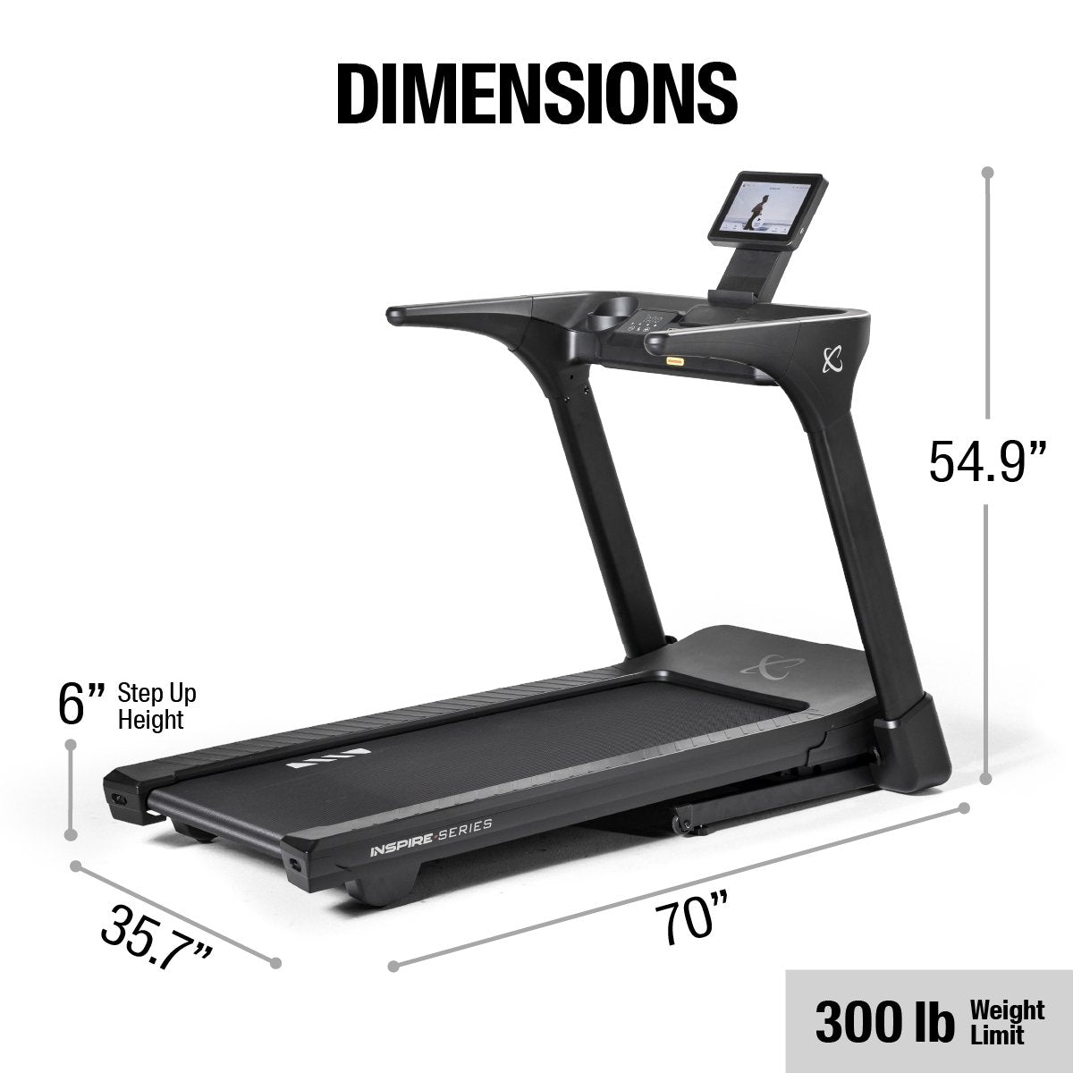 Inspire Series T4s Folding Treadmill with 10" Screen